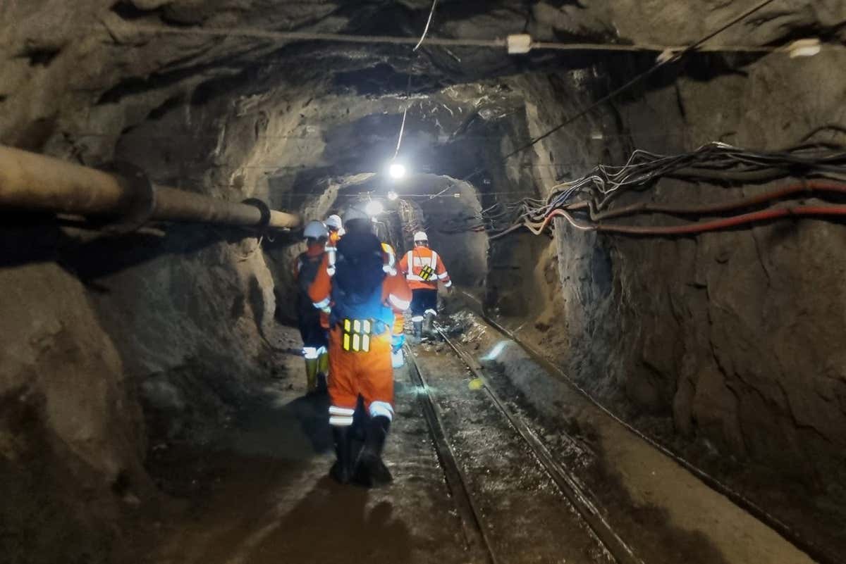 The team of scientists exploring the mine galleries